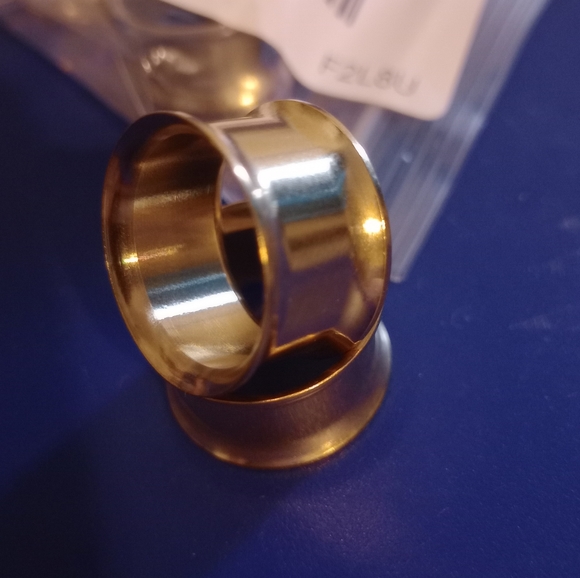 GOLD Double Flare Tunnels - Picture 1 of 5